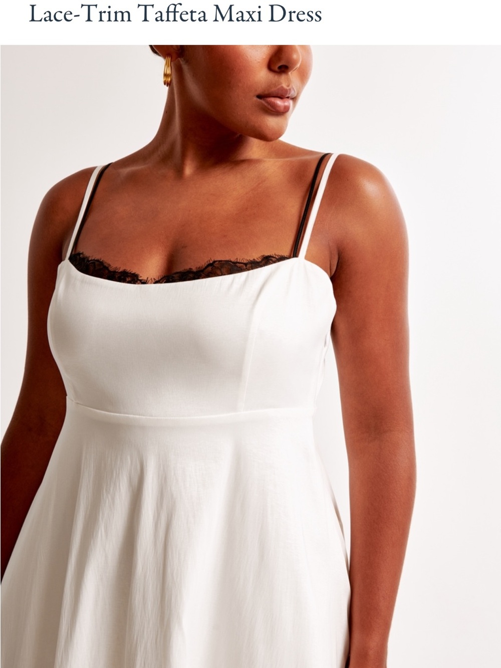 Abercrombie & Fitch White Square-Neck Maxi Dress with Spaghetti Straps - Picture 2 of 10
